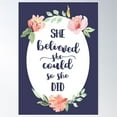 thumbnail image 1 of She Believed She Could So She Did Motivational Art Quote Print Poster Wall Art, Modern Wall Decor For Living Room Bedroom, 24x36 UNFRAMED, 1 of 2
