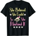 thumbnail image 1 of She Believed She Could So She Mastered It Graduation Degree T-Shirt, 1 of 3