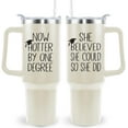thumbnail image 1 of She Believed She Could So She Mastered It Masters Graduation Gifts for Her Him Masters Degree Tumbler Coffee Mug 40oz with Handle and Straw, 1 of 1