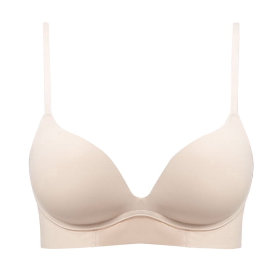 She Curve Jelly Bra Women Seamless Bras Thin Solid Color Underwear Push Up Lingerie Wireless Bralette Girl Fashion Brassiere Tube Top(A-Beige,S)