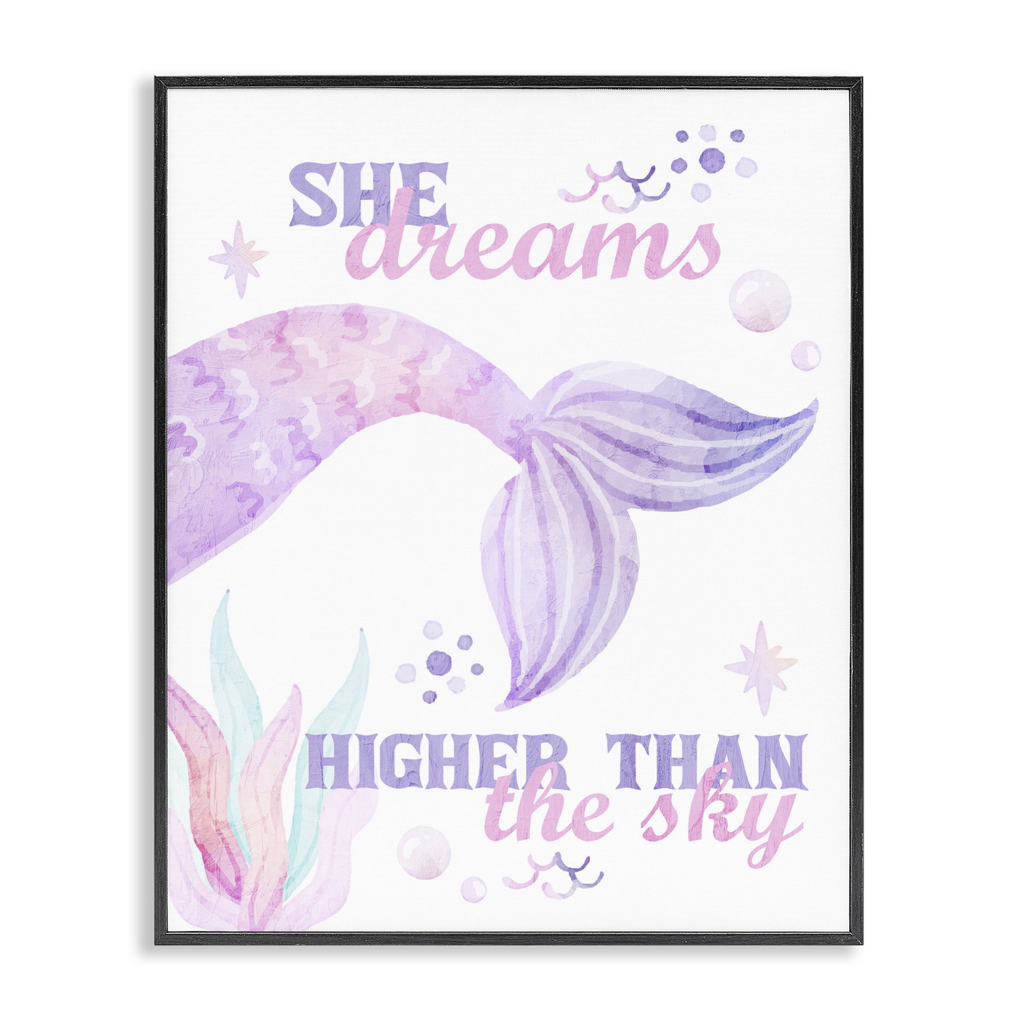 She Dreams Higher Than The Sky Black Framed Giclee Art, design by Kim Allen