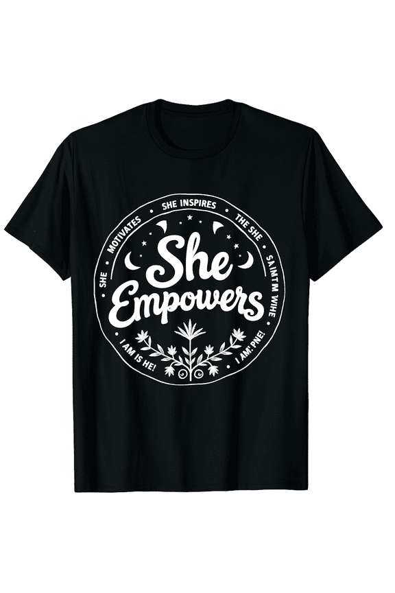 She Empowers Motivates Inspires International Women's Day Men Women Short Sleeve Graphic T-Shirt