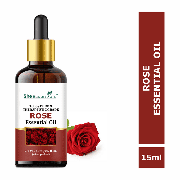 She Essentials Rose Essential Oil 100% Natural & Pure for Hair, Skin & Aromatherapy