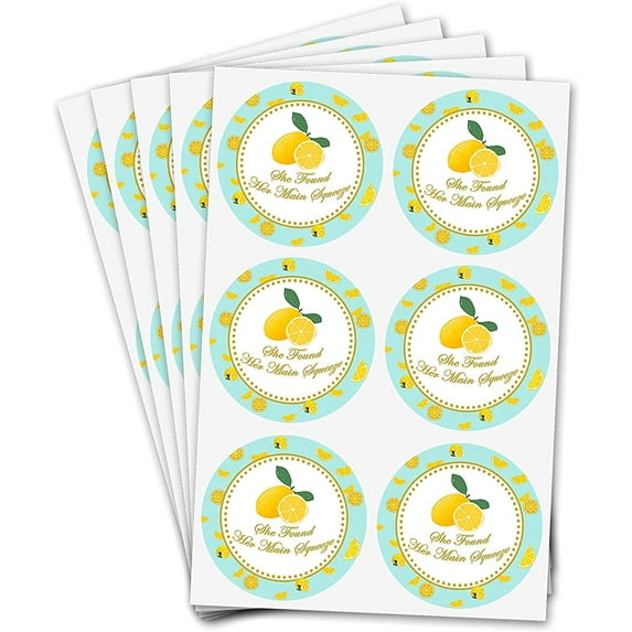 She Found Her Main Squeeze Sticker Lemon Bridal Shower Favor Labels Lemon Decals 2inch 180pcs