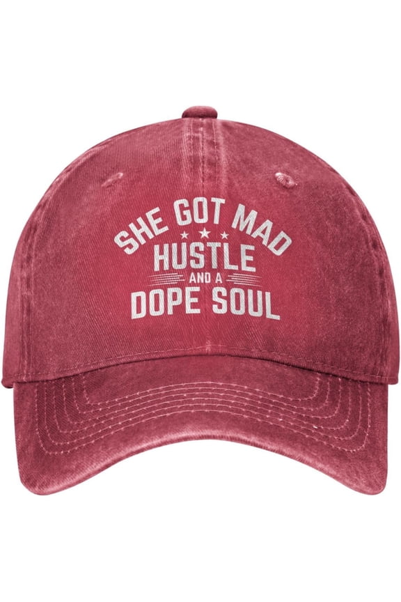 She Got Mad Hustle and A Dope Soul Hat for Men Women Trucker Hat Baseball Cap Funny Hat Gifts
