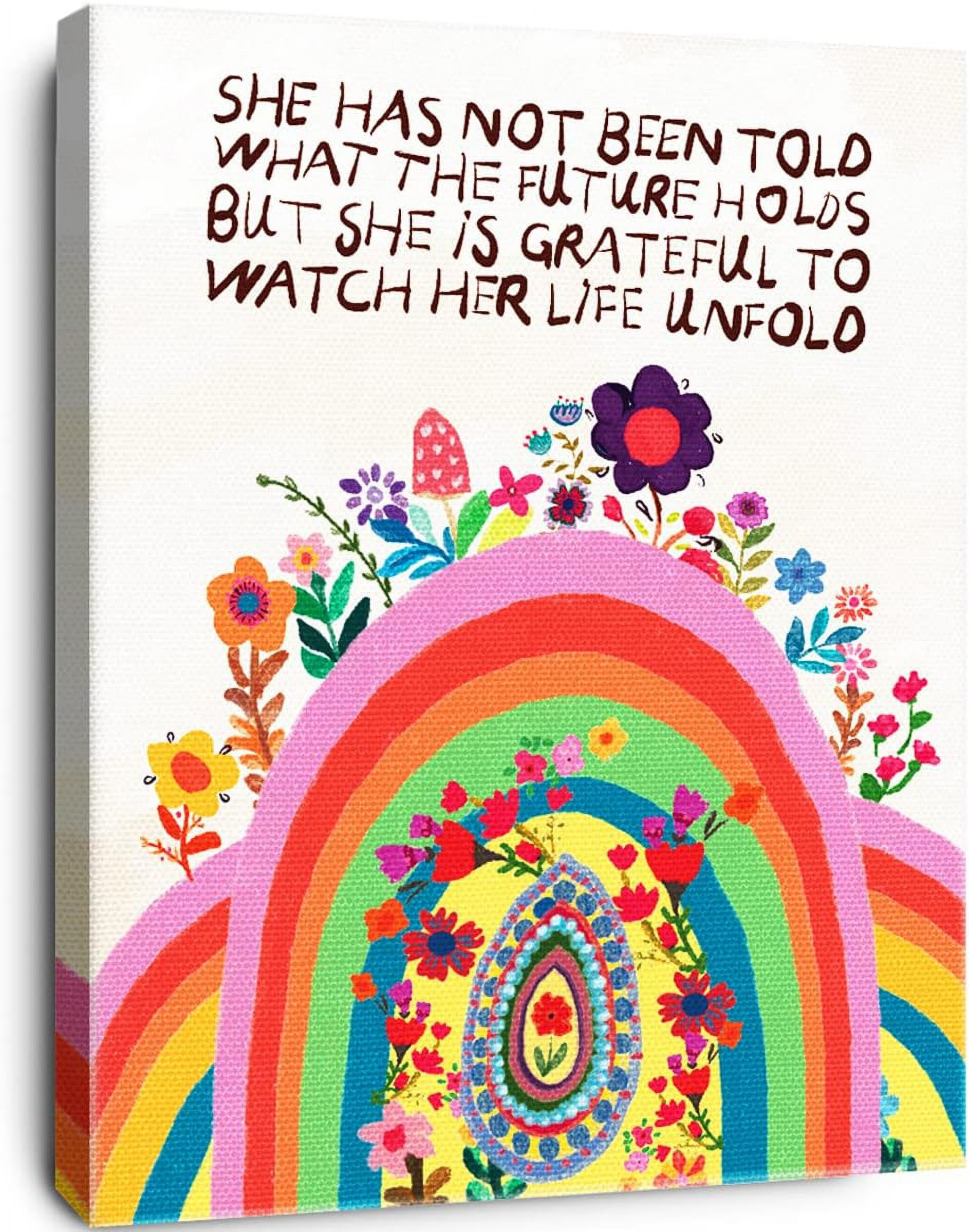 She is Grateful to Watch Her Life Rainbow Inspirational Quotes Framed ...