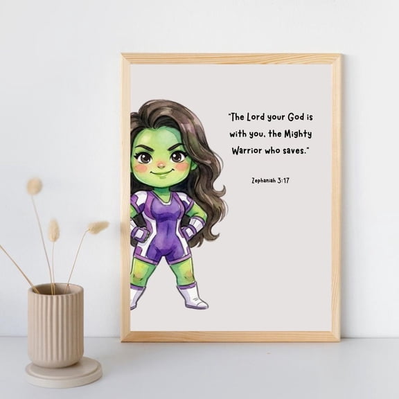 She-Hulk Mighty Warrior Poster, Unframed Paper Poster 8x10in