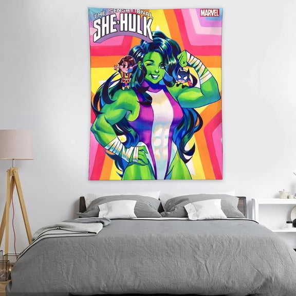 She Hulk-Theme Anti-pilling Tapestry Gift Wall Hanging Backdrop for Room Bedroom Girls Fans Background Banner Party Birthday Supplies Decor
