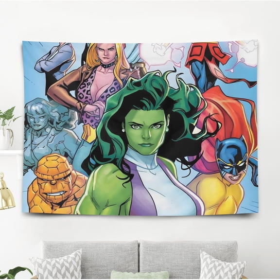 She Hulk-Theme Anti-pilling Tapestry Gift Wall Hanging Backdrop for Room Bedroom Girls Fans Background Banner Party Birthday Supplies Decor