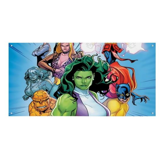 She Hulk-Theme Backdrops Banner Birthday Party Decor Supplies Personalized Party Backdrop Decoration,5x3ft150x90cm