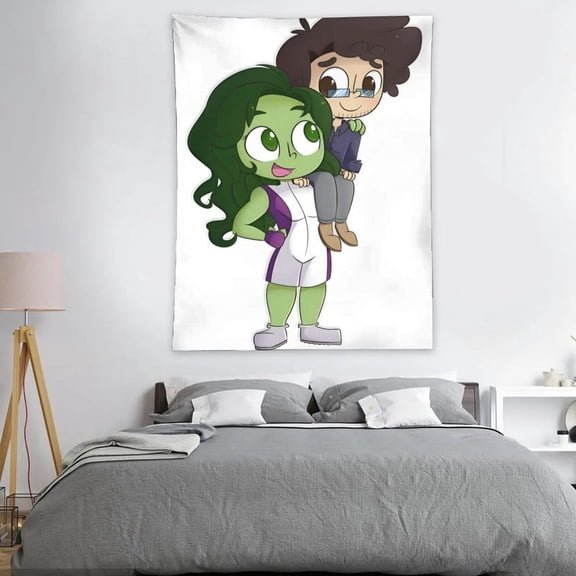 She Hulk tapestry 40 x 60 inches with vivid colors realistic details easy to hang and clean adding artistic charm