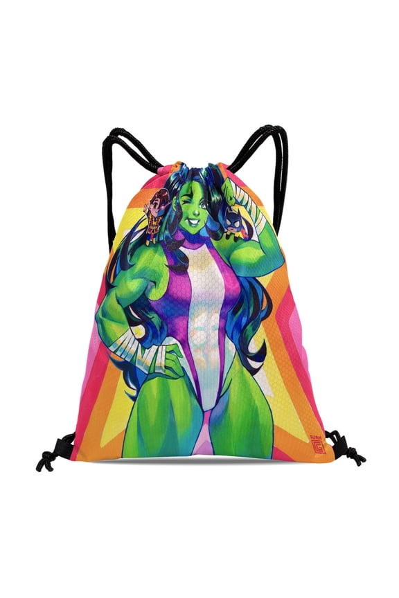 She Hulk-theme Drawstring Backpack Sports Gym Bag Water Resistant String Bag Cinch Bag12''X16''30X40cm
