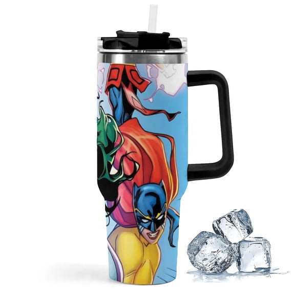 She Hulk-theme Insulated Stainless Steel Tumbler with Handle Gifts For Family Friends Fans and Straw Fits in Standard Cup Holder 40 OZ