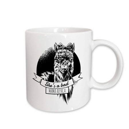 3drose, She Is a Bad Mama Alpaca Llama Peru, 11oz Mug