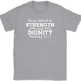 thumbnail image 1 of She Is Clothed In Strength And Dignity T-Shirt Christian Woman Bible Tee - Heather Grey, 5XL, 1 of 1