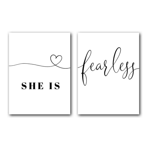 She Is Fearless 18 x 24 Inches Set of 2 Prints Wall Decor