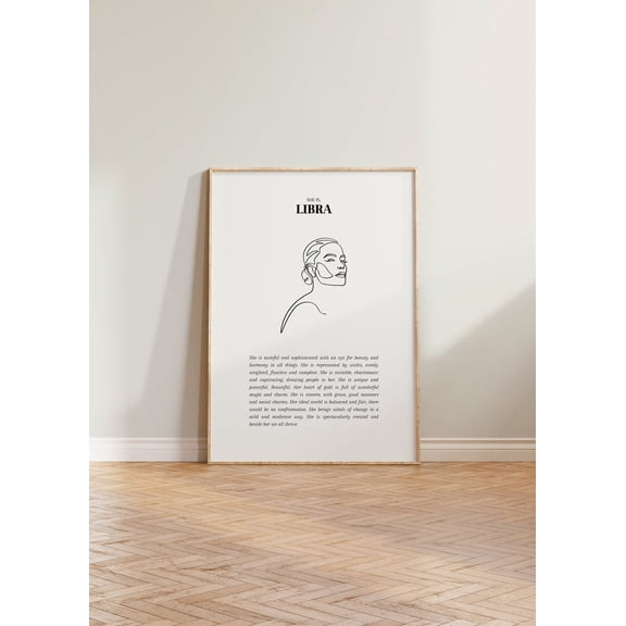 She Is Libra Print Libra Print Horoscope Zodiac Print Astrology Print Star Sign Wall Art Libra Minimalist Libra Gift Aesthetic