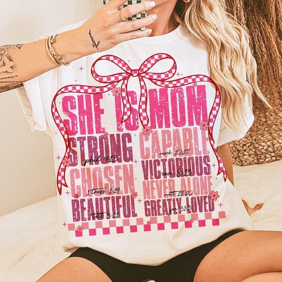 She Is Mom Shirt, Flower Mom Tee, Blessed Mom Shirt, Mom Life Shirt, Mother’s Day Gift, Retro Mama Quotes, Trendy Mom Tee
