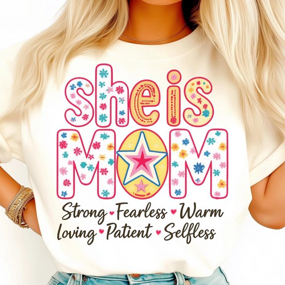 She Is Mom Shirt, Mothers Day Art Shirt, Strong Mom Quote Shirt, Mom Life , Cute Mom Graphic Shirt, Inspiring Mom Shirt, Brave Mom