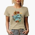 thumbnail image 1 of She Is Strong Proverbs 31 25 Scripture with Sunflower Wreath Art Merch Gift, Tan T-Shirt, Small, 1 of 5