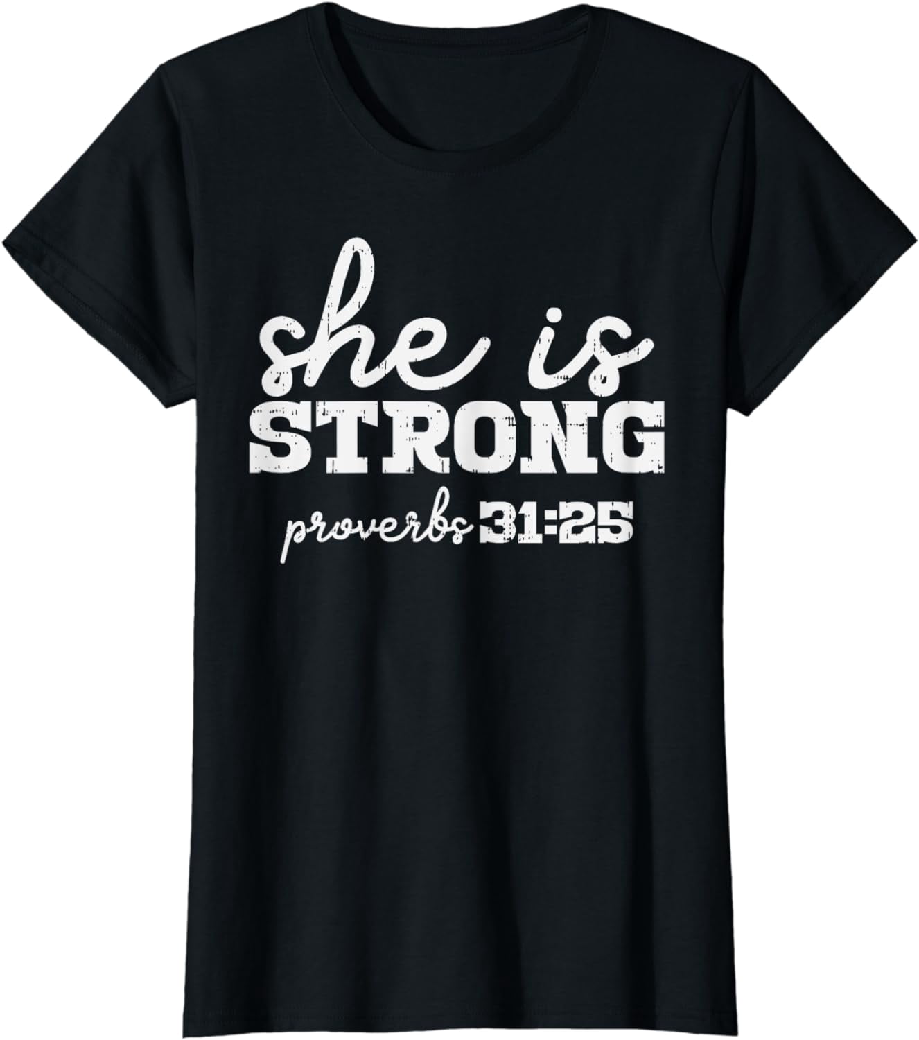 She is strong proverbs bible god jesus christian women gift t shirt