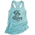 thumbnail image 1 of She Is Strong Tank Top, Ladies Racerback Tank Top, Empowered Tank, Jesus Tank, Scripture Tank Proverbs Tank, Cancun, Small, 1 of 3