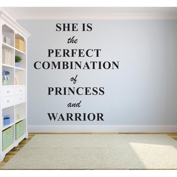 Design with Vinyl Princess & Warrior Quote Wall Decal