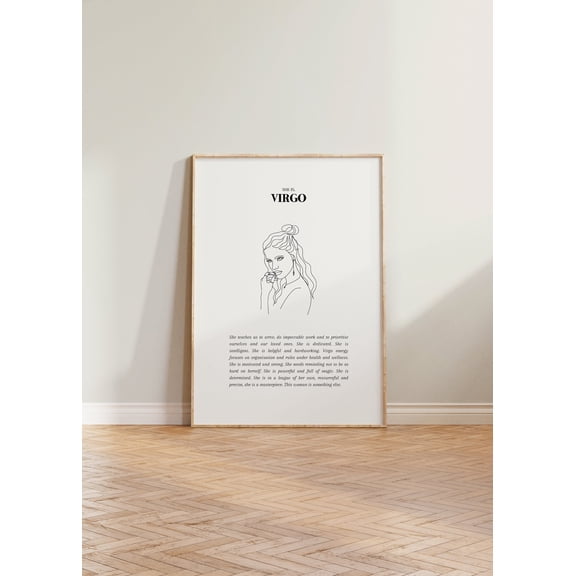 She Is Virgo Print Virgo Art Print Horoscope Zodiac Print Zodiac Gift Astrology Print Star Sign Wall Art Virgo Poster Virgo Gift