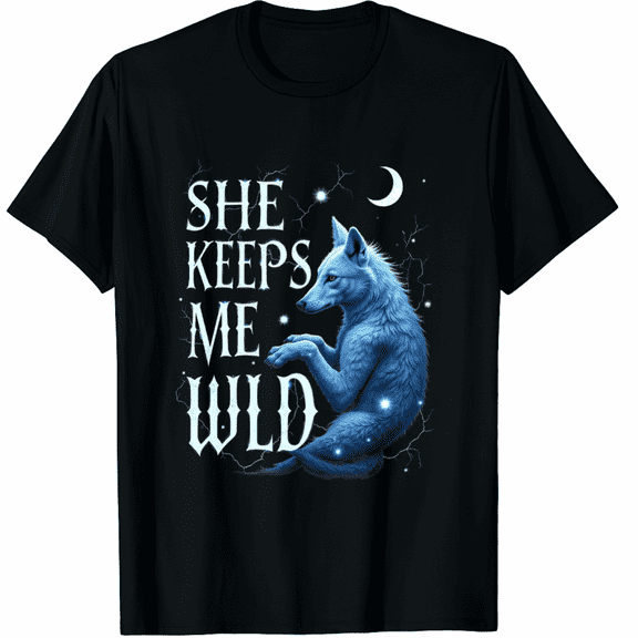She Keeps me Wild Wolves T-Shirt for Men Women