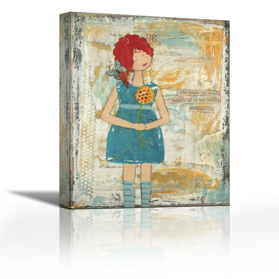 She Knew II - Contemporary Fine Art Giclee on Canvas Gallery Wrap - wall décor - Art painting - 21 x 27 Inch - Ready to Hang