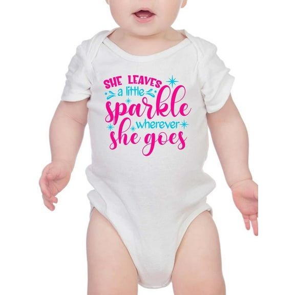 She Leaves Sparkle Where She Go Bodysuit Infant -Smartprints Designs, Newborn
