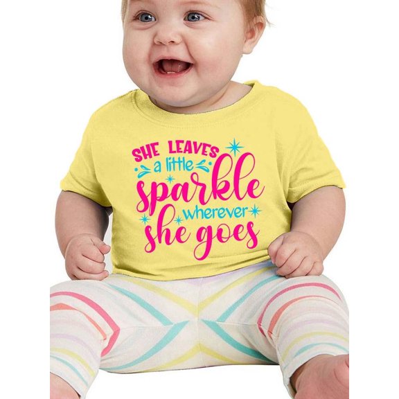 She Leaves Sparkle Where She Go T-Shirt Infant -Smartprints Designs,  12 Months