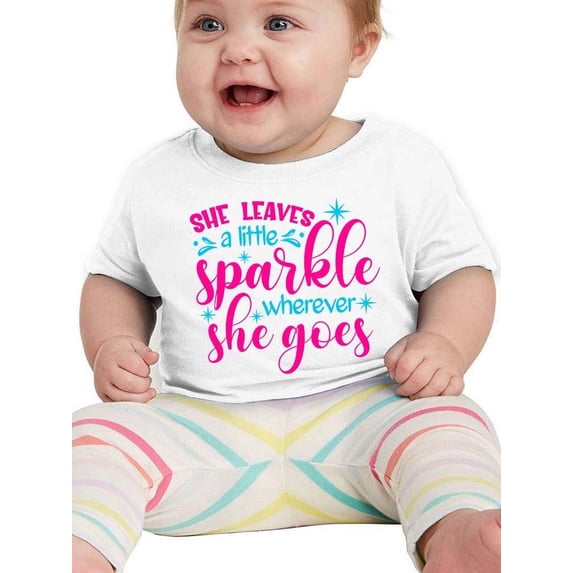 She Leaves Sparkle Where She Go T-Shirt Infant -Smartprints Designs, 6 Months