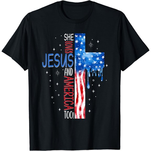 She Loves Jesus And America Too T-Shirt