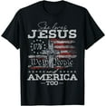 thumbnail image 1 of She Loves Jesus And America Too USA Flag 4th of July T-Shirt,Black, 1 of 6