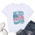 thumbnail image 1 of She Loves Jesus and America Too Women's T-Shirt – Christian Patriotic Graphic Tee, Faith and Freedom, 4th of July USA Top, 1 of 5