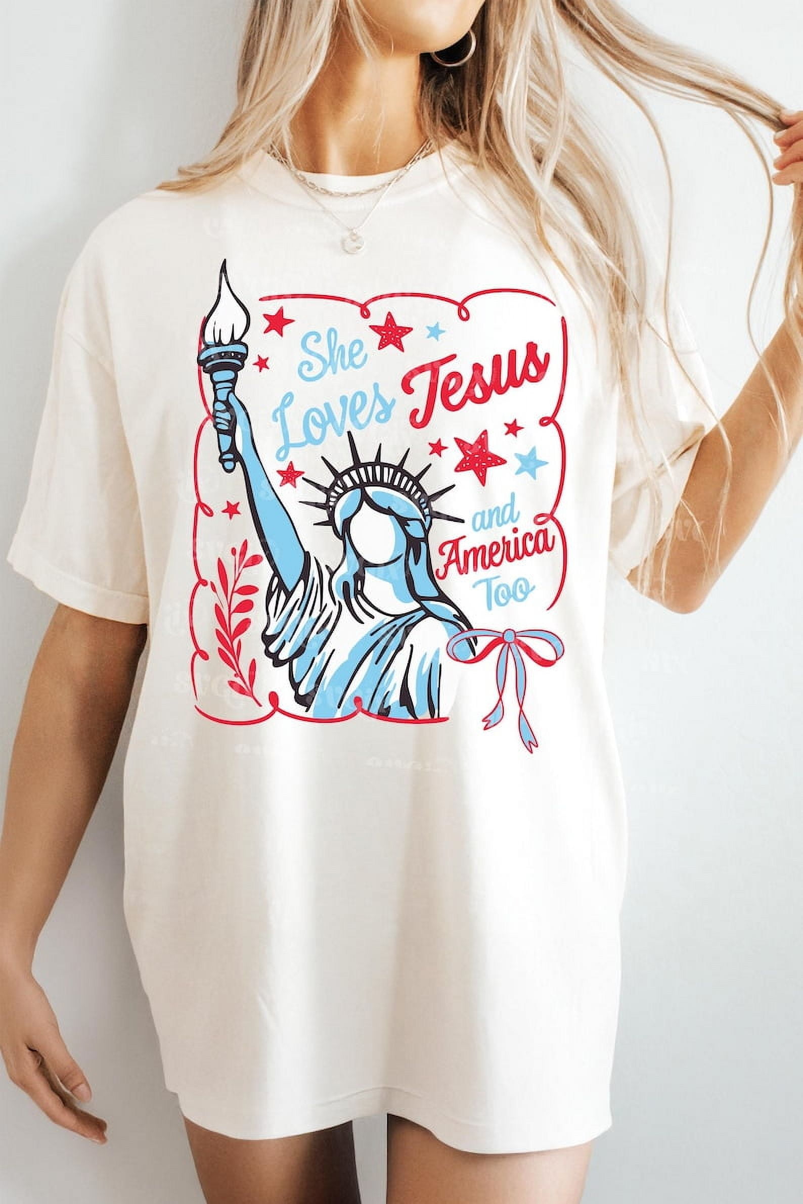 Women's America Graphic T-Shirt - Patriotic 4th Of July Tee With Vintage Design