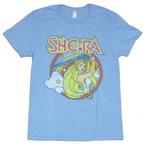 She-Ra Mens T-Shirt - Distressed Sword Swinging Circle Logo Image (2X-Large)