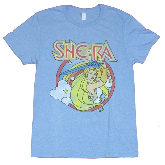 She-Ra Mens T-Shirt - Distressed Sword Swinging Circle Logo Image (X-Large)