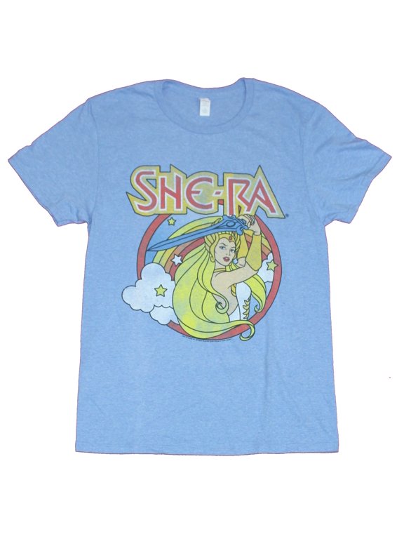 She-Ra Mens T-Shirt - Distressed Sword Swinging Circle Logo Image (X-Large)