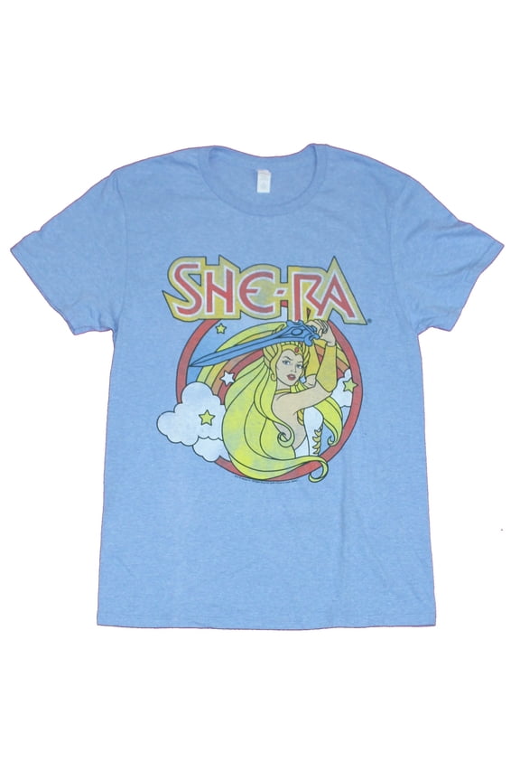 She-Ra Mens T-Shirt - Distressed Sword Swinging Circle Logo Image (X-Large)