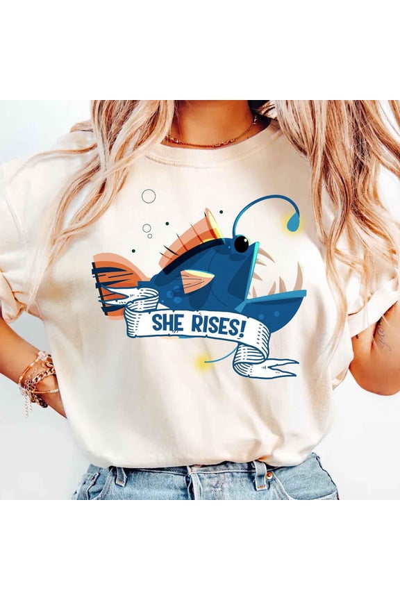 She Rises Shirt, Angler Fish Shirt, Lantern Fish Tee, Beautiful Fish Shirt, Motivational Shirt, Viral Fish Shirt, Fishing Sweater