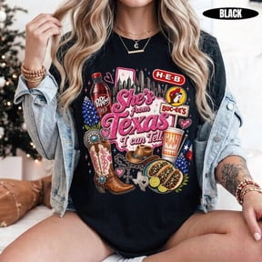 She'S From Texas I Can Tell Native Southern Charm Cowgirl T-Shirt , Vintage T-Shirt