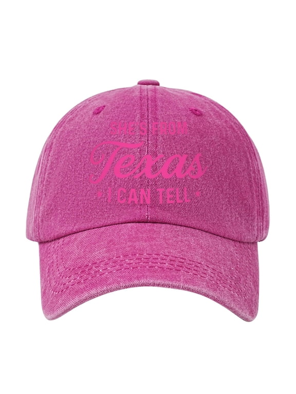 She'S From Texas I Can Tell Vintage Trucker Hat–Retro Slogan Print Dad Hat For Men Women, Breathable Summer Adjustable Baseball Cap