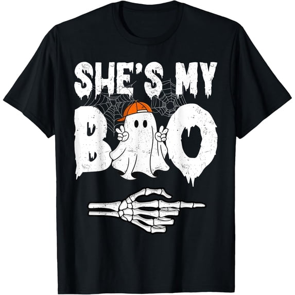 She’S My Boo Halloween Couple Costume T Shirt Size S-5XL