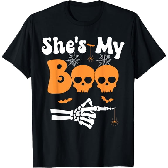 She’S My Boo Skeleton Couples Matching Couple Halloween T-Shirt