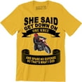 thumbnail image 1 of She Said Get Down On One Knee And Spare No Expense So That's What I Did Mens T-Shirt, 1 of 4