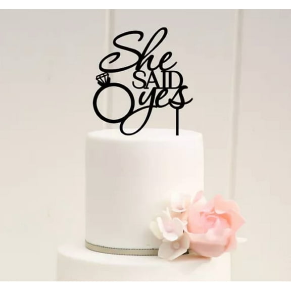 She Said Yes Cake Topper, Bridal Shower, Wedding Cake Decorations, Usa