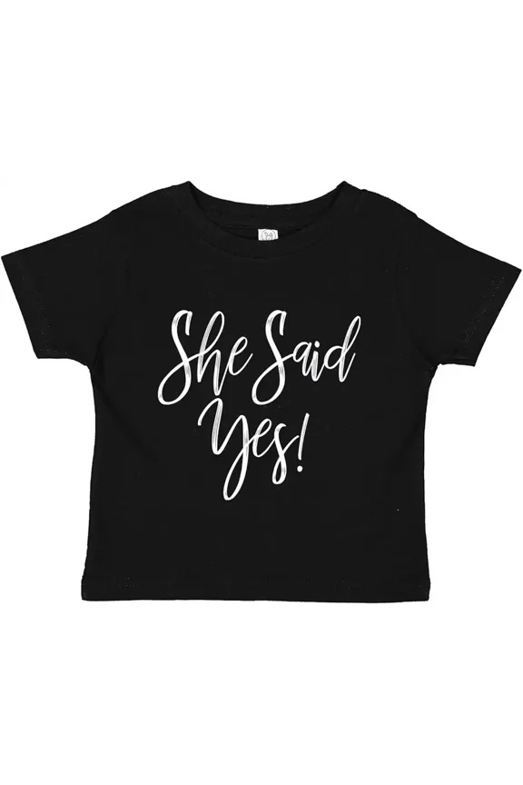 She Said Yes! Engagement Wedding Announcement Baby Tee Shirt Unisex T-Shirt, up to Size 5XL