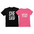 thumbnail image 1 of She Said Yes ! - Engagement Wedding Matching Valentine's Day T-shirt For Couples Men Black XXX-Large / Women Pink Large, 1 of 4